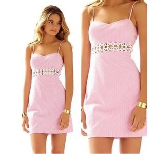 New Lilly Pulitzer seersucker dress with spaghetti straps size 0